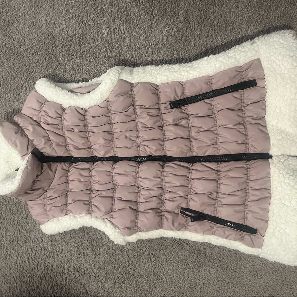 Pink Puffer Vest with Sherpa Lining